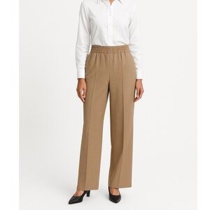 Tuckernuck Plaid Tan Flared Trousers Sz S Elastic Pull-on Pants Workwear Office